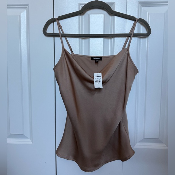Express Tan Cowl Neck Camisole Tank - Picture 1 of 1